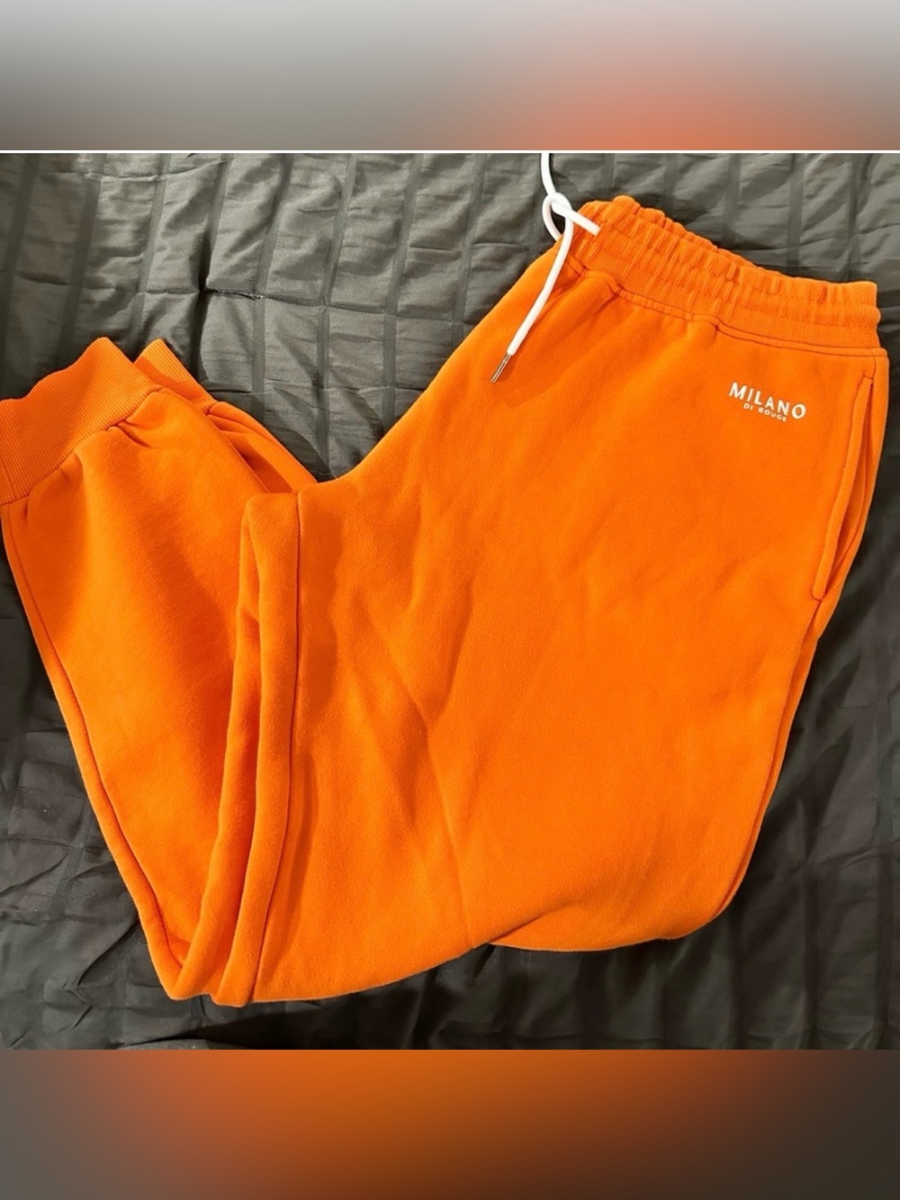 Milano Orange Men's Joggers with Drawstring Waist